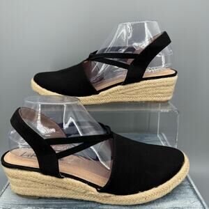 NEW Lifestride Women's Katrina 2 Wedge Sandals Black Size 9M